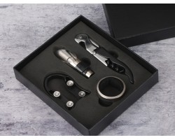 Набір для вина 4 в 1 з нержавіючої сталі — штопор, каплезбірник, аератор, фольгоріз