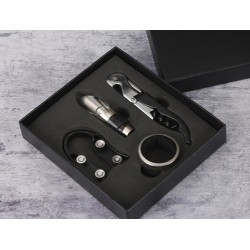 Набор для вина 4 в 1 из нержавеющей стали — штопор, каплесборник, аэратор, фольгорез Набор для вина 4 в 1 из нержавеющей стали — штопор, каплесборник, аэратор, фольгорез