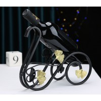 Підставка для вина Лебідь металева чорна із золотом, 30×12.5×24 см