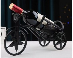 Підставка для вина Велосипед ретро металева чорна, 33.5×12×19.4 см