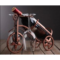 Подставка для вина Велосипед с держателями для 2 бокалов античная бронза, 33.5×12×19.4 см