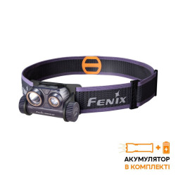Фонарь налобный для бега Fenix HM65R-DT, фиолетовый