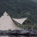 Тент-палатка для кемпинга Naturehike Ranch Pyramid NH20ZP014, 150D, 482*482*280 см, золотая (с пятью стойками)