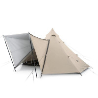Тент-палатка для кемпинга Naturehike Ranch Pyramid NH20ZP014, 150D, 482*482*280 см, золотая (с пятью стойками)