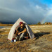 Палатка сверхлегкая одноместная с футпринтом Naturehike Cloud Up 1 Updated NH18T010-T, 20D, серо-красный