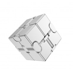 Інфініті куб антистрес металевий сріблястий, 76×38×19 мм