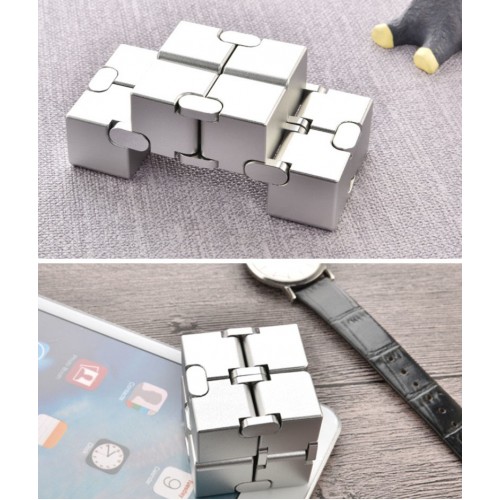 Инфинити куб антистресс металлический серебристый, 76×38×19 мм