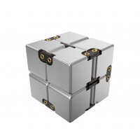 Инфинити куб антистресс металлический серебристый с заклёпками, 80×40×20 мм