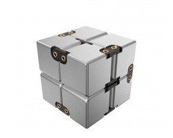 Інфініті куб антистрес металевий сріблястий з заклепками, 80×40×20 мм