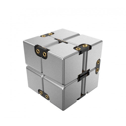 Инфинити куб антистресс металлический серебристый с заклёпками, 80×40×20 мм