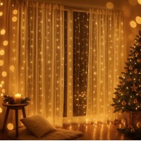 Гирлянда-штора 3×3 м, 300 LED, тёплый белый (без крючков) Гирлянда-штора 3×3 м, 300 LED, тёплый белый (без крючков)