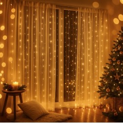 Гирлянда-штора 3×3 м, 300 LED, тёплый белый (без крючков) Гирлянда-штора 3×3 м, 300 LED, тёплый белый (без крючков)