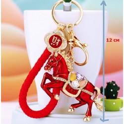 Брелок Конь на удачу подарок на Год Коня красный со стразами 12 см карабин+кольцо Брелок Конь на удачу подарок на Год Коня красный со стразами 12 см карабин+кольцо