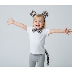Детский карнавальный набор «Леопард»: обруч с ушками, бантик и хвост, леопардовый принт