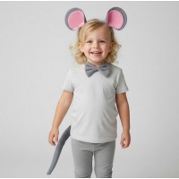 Карнавальный набор «Мышка» серый: обруч с ушками, бантик и хвост, 3 предмета