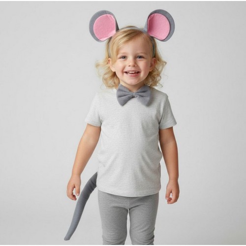 Карнавальный набор «Мышка» серый: обруч с ушками, бантик и хвост, 3 предмета