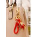 Брелок Кінь на удачу подарунок на Рік Коня червоний зі стразами 12 см карабін+кільце