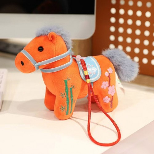 Мягкая игрушка лошадка «Талисман 2026 Год Лошади» Oumaiqi, оранжевая, 12 см