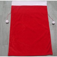 Новорічний мішок для подарунків «Санта» червоний оксамитовий, на зав'язках, 50×70 см Новорічний мішок для подарунків «Санта» червоний оксамитовий, на зав'язках, 50×70 см