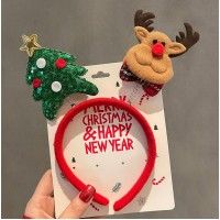 Новогодний ободок «Ёлка с пайетками и олень» красный, праздничный аксессуар для волос Новогодний ободок «Ёлка с пайетками и олень» красный, праздничный аксессуар для волос