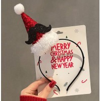 Новогодний обруч с шапкой Санты и подвеской «Merry Christmas», красный