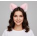 Плюшевий обруч «Рожеві котячі вушка»: м'який аксесуар з бантиками та дзвіночками