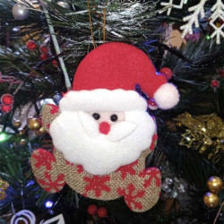 Новорічна прикраса підвіска Санта Клаус зі сніжинками