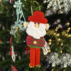 Новогоднее украшение подвеска Санта Клаус с колокольчиками