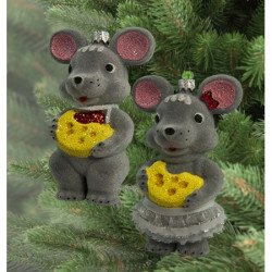 Прикраса новорічна мишки (уп . 2шт) 9276