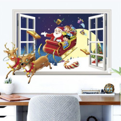 Інтер'єрна наклейка 3D Різдвяні Сани XH7246 50х70см