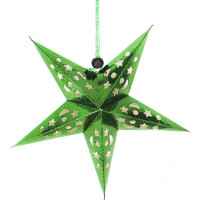 Декор новорічний підвісний Зірка 60см (зелений)