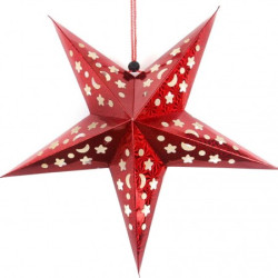Декор новорічний підвісний Зірка 60см (червоний)