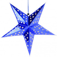 Декор новорічний підвісний Зірка 60см (синій)