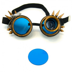 Кольорове скло до окулярів Стимпанк Гогли PC04 (синє) 1шт