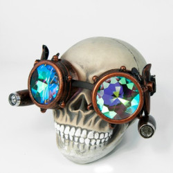 Очки стимпанк Гогли Калейдоскоп с подсветкой (медь антик) W-G194