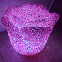 Светильник ночник Роза розовый Crystal