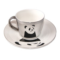 Чашка Дзеркальна Панда з блюдцем