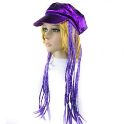 Кепка жіноча з косами (фіолетова)