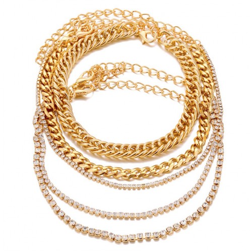 Браслет золотой «Золото фрегата» многослойный цепь