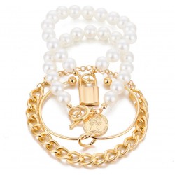 Браслеты и анклет «Золотая жемчужина» набор винтаж стиль Браслеты и анклет «Золотая жемчужина» набор винтаж стиль