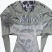 Бандана з черепом і трайбл-візерунком «Skull Tribal» — спортивна пов'язка на голову сіро-м'ятна, унісекс
