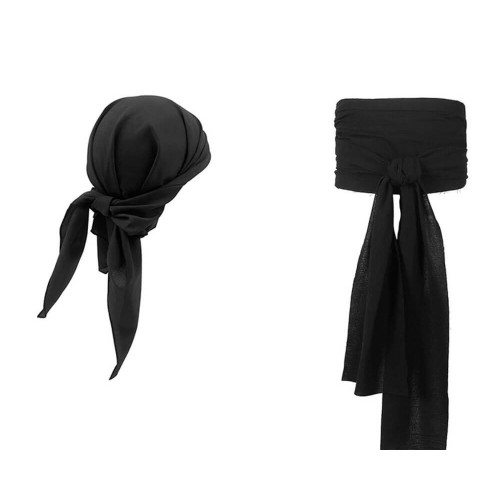 Піратська бандана і пояс чорні комплект 2 предмети