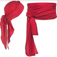 Піратська бандана і пояс червоні комплект 2 предмети