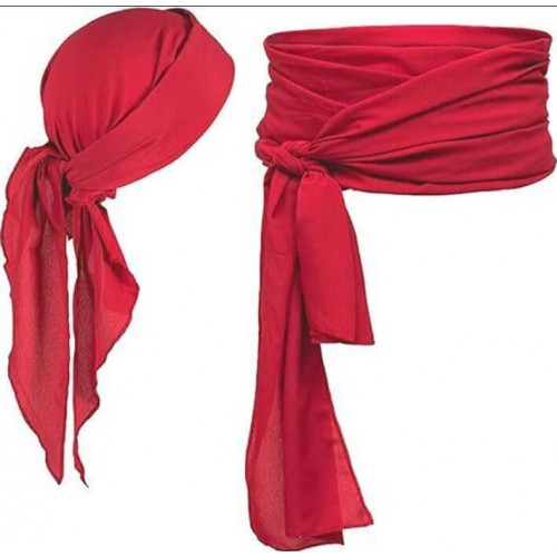 Пиратская бандана и пояс красные комплект 2 предмета