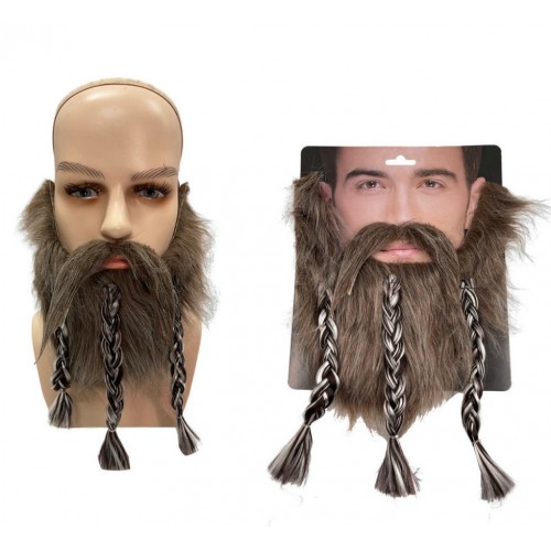Піратська борода з косами і вусами для вечірки