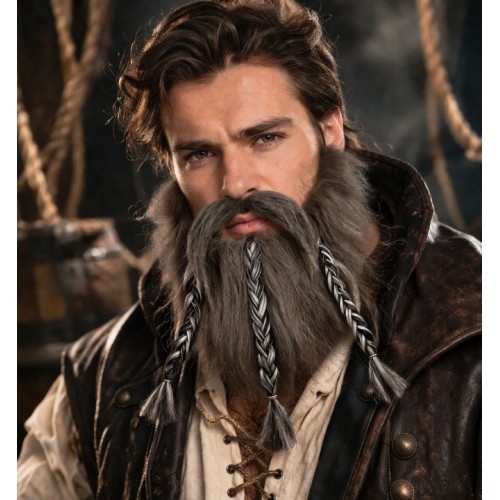 Піратська борода з косами і вусами для вечірки