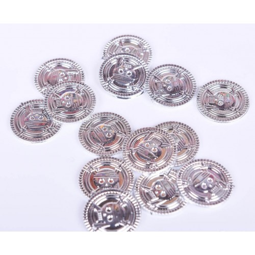 Піратська срібна монета пластик 2.5 см