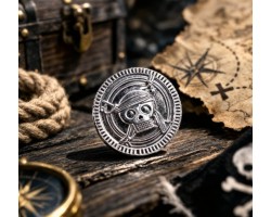 Піратська срібна монета пластик 2.5 см