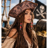 Піратський капелюх з дредами перука унісекс