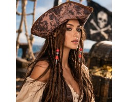 Піратський капелюх з дредами перука унісекс